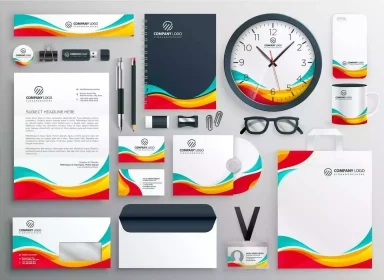 colorful-business-stationery-set-vector